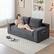 Alt View 2. Meqiodas - 2 in 1 Convertible Folding Couch Bed, Cloud Loveseat Sofa, Corduroy Floor Lounge Sofa for Bedroom Living Room - Grey.