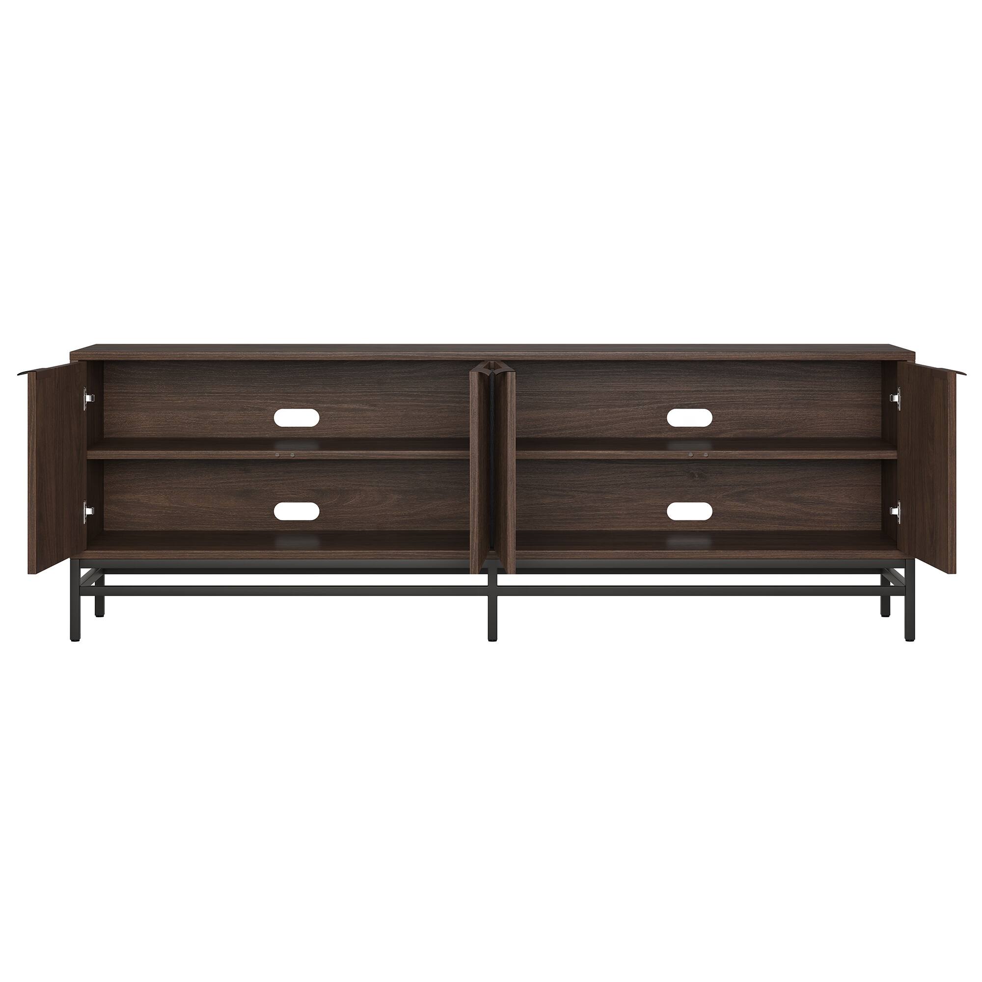 Alt View 1. Hudson&Canal - Montello Rectangular Fluted TV Stand for TV's up to 78" in Alder Brown - Alder Brown.