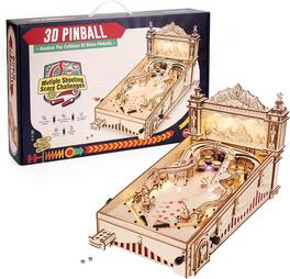 ROKR - 3D Pinball Machine 3D Wooden Puzzle Christmas Birthday Gifts EG01