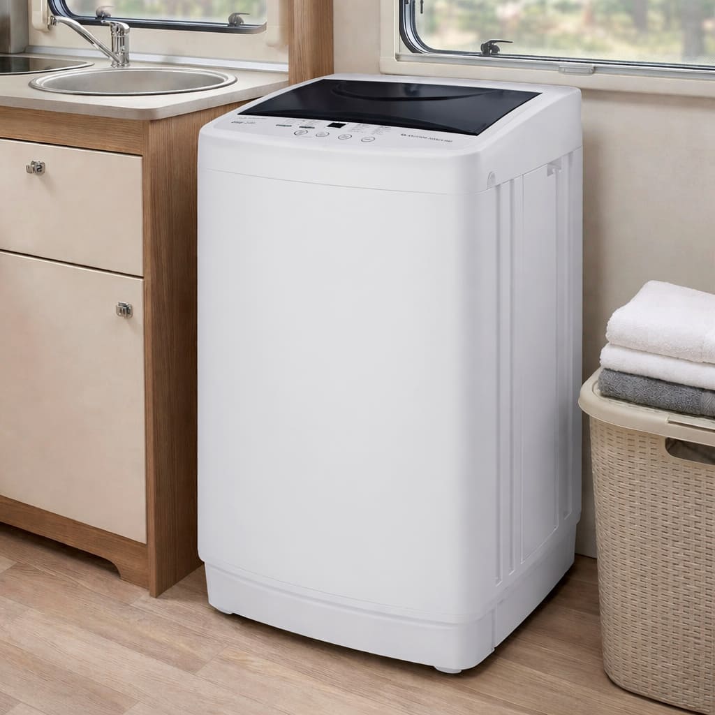 Automatic Washing Machine Portable Compact Laundry with 10 Wash Cycles for Homes 7.7 lbs