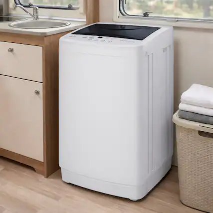 Front. Sweet - Automatic Washing Machine Portable Compact Laundry with 10 Wash Cycles for Homes 7.7 lbs, White - White.
