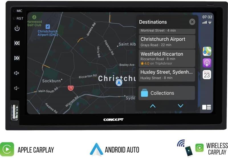 Concept - DL-70 7 Inch HD Wireless In Dash Digital Media Receiver with Apple CarPlay and Android Auto