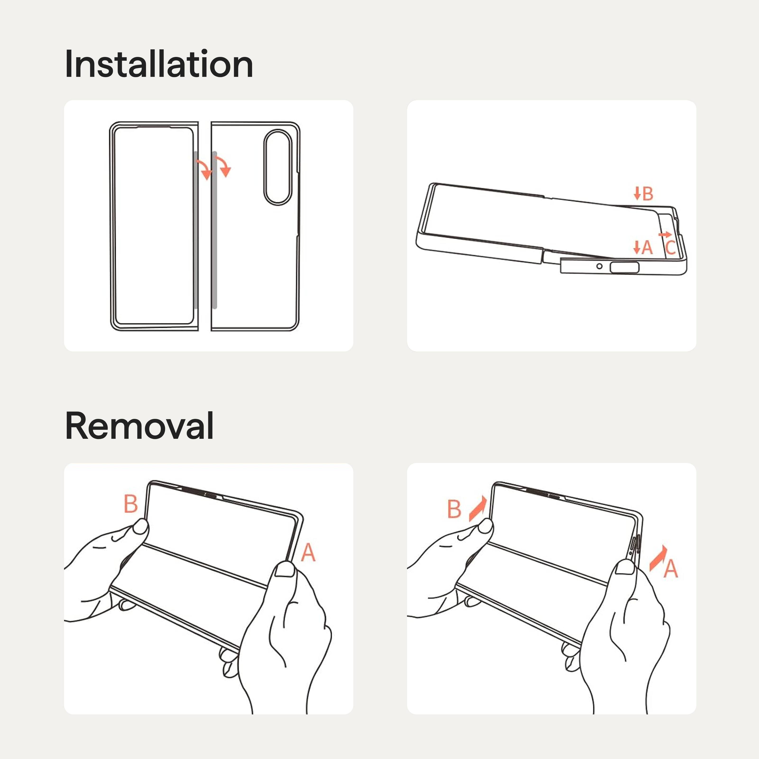 Installation

A

B

C

Removal

A

B