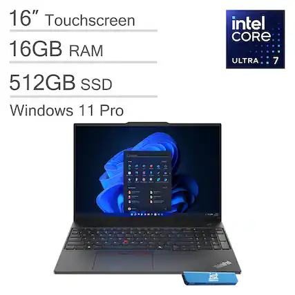 16" Touchscreen
16GB RAM
512GB SSD
Windows 11 Pro
Intel Core Ultra 7