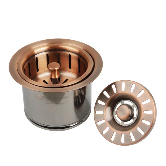 Angle. Akicon - Akicon Brass Garbage Disposal Flange Stopper Kitchen Sink One Size Rim for 3-1/2 in. Drain Hole in Copper - Copper.