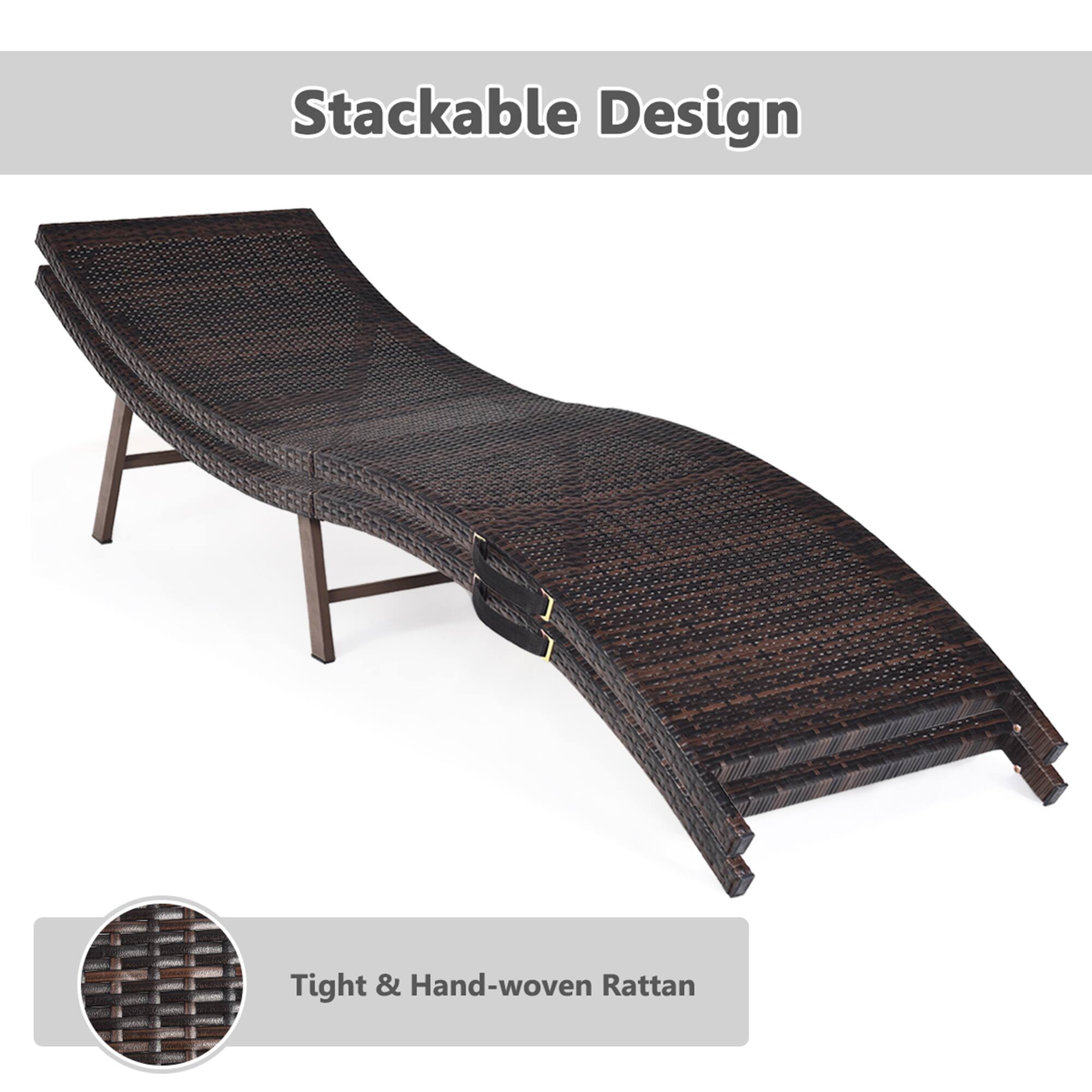 Stackable Design
Tight & Hand-woven Rattan