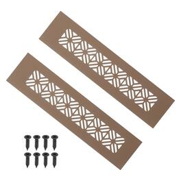 Unique Bargains - 8"x2" Door Air Vent Cover, 2pcs Heavy Duty Aluminum Alloy Grille Louvered with Mounting Screws for Cabinet Wardrobe - Brown