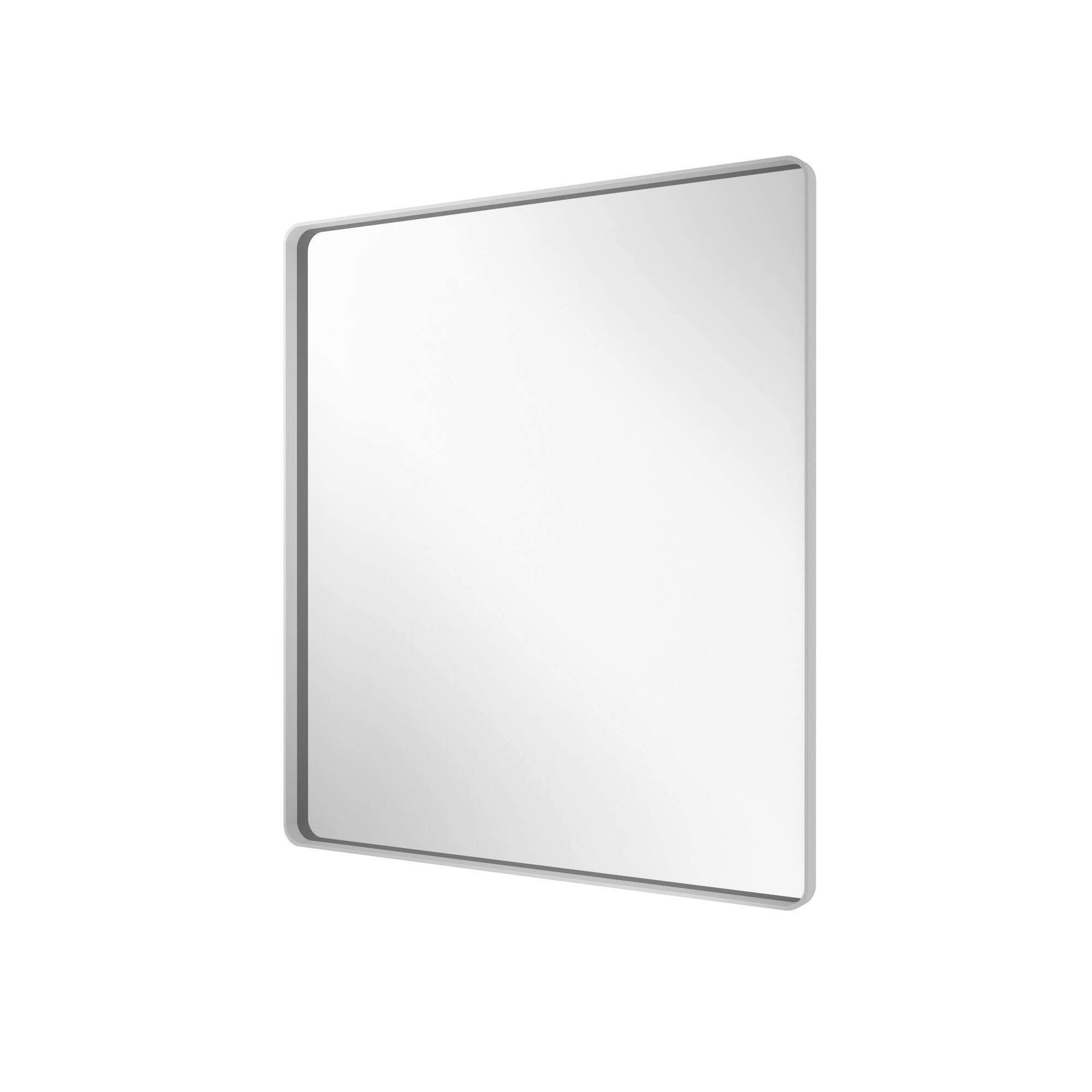 Left. Boyel Living - 36-Inch x 40-Inch Rectangular Aluminum-Framed Bathroom Wall Mirror - White.