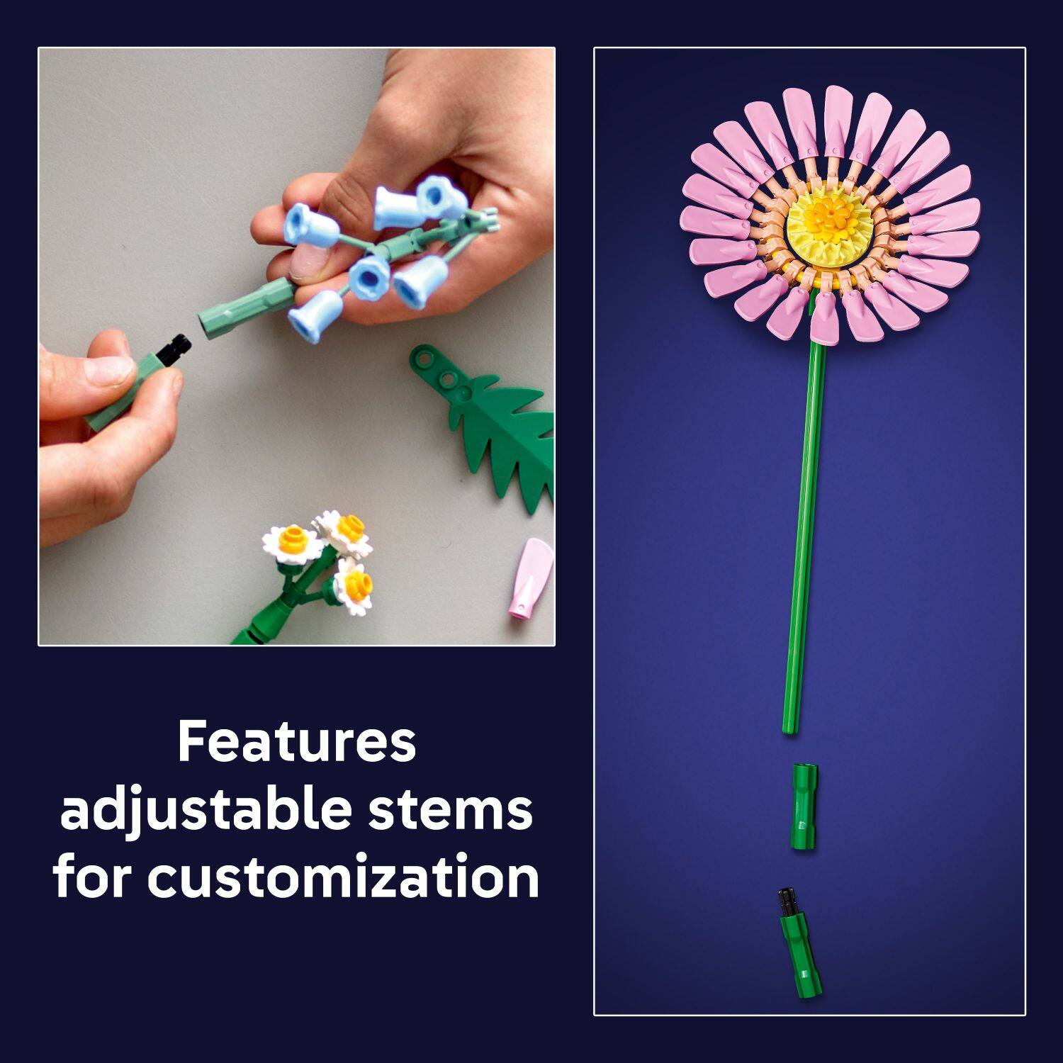 Features adjustable stems for customization