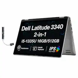Dell - Upgraded - Latitude 3340 2-in-1 Laptop 13.3 FHD Display (i5-1335U, 16GB, 512GB SSD, Intel Iris Xe, Win 11 Pro) w/USB Hub - Titan Gray