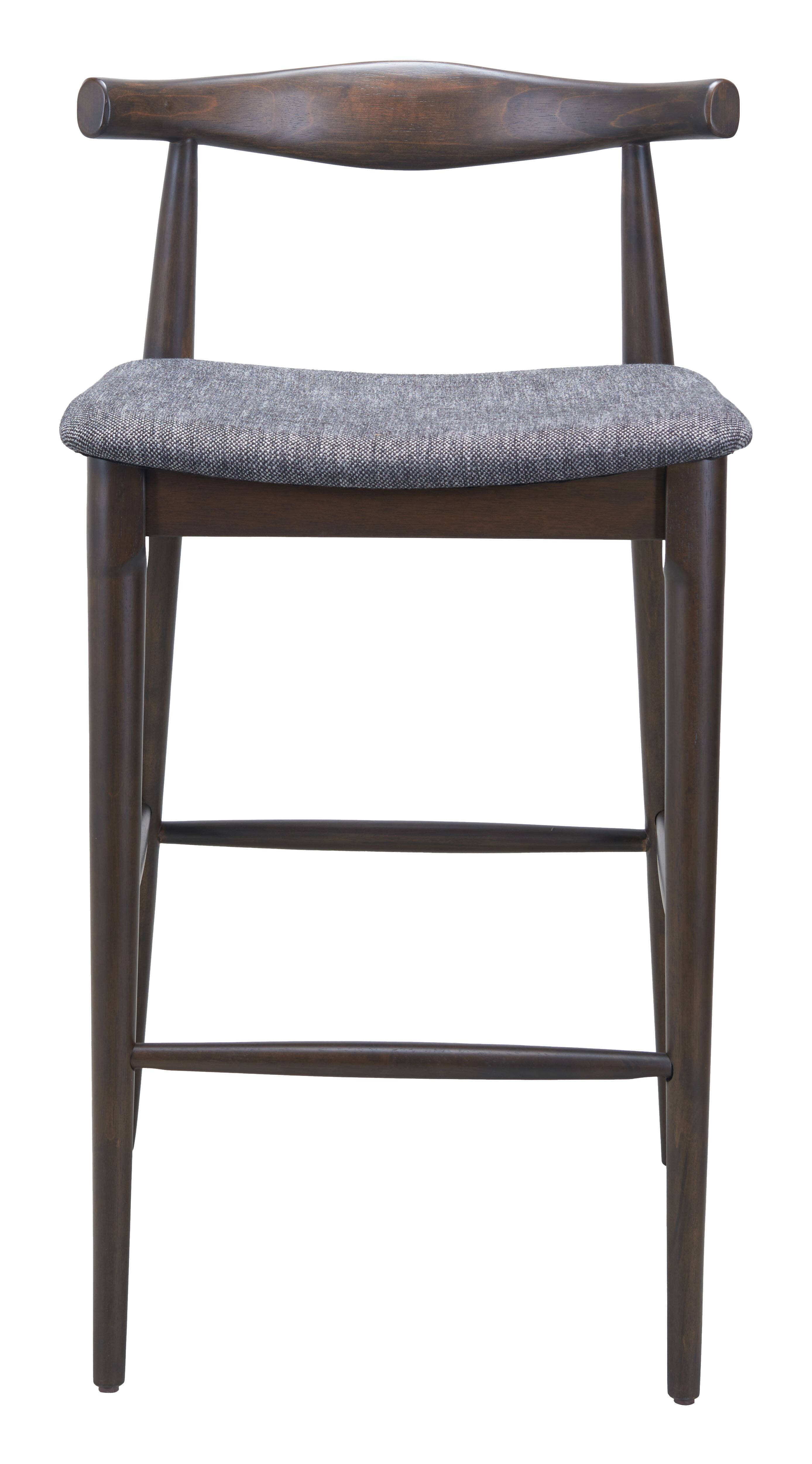 Alt View 1. Hivvago - Tuzka Barstool (Set of 2) Gray & Espresso - Gray & Espresso.