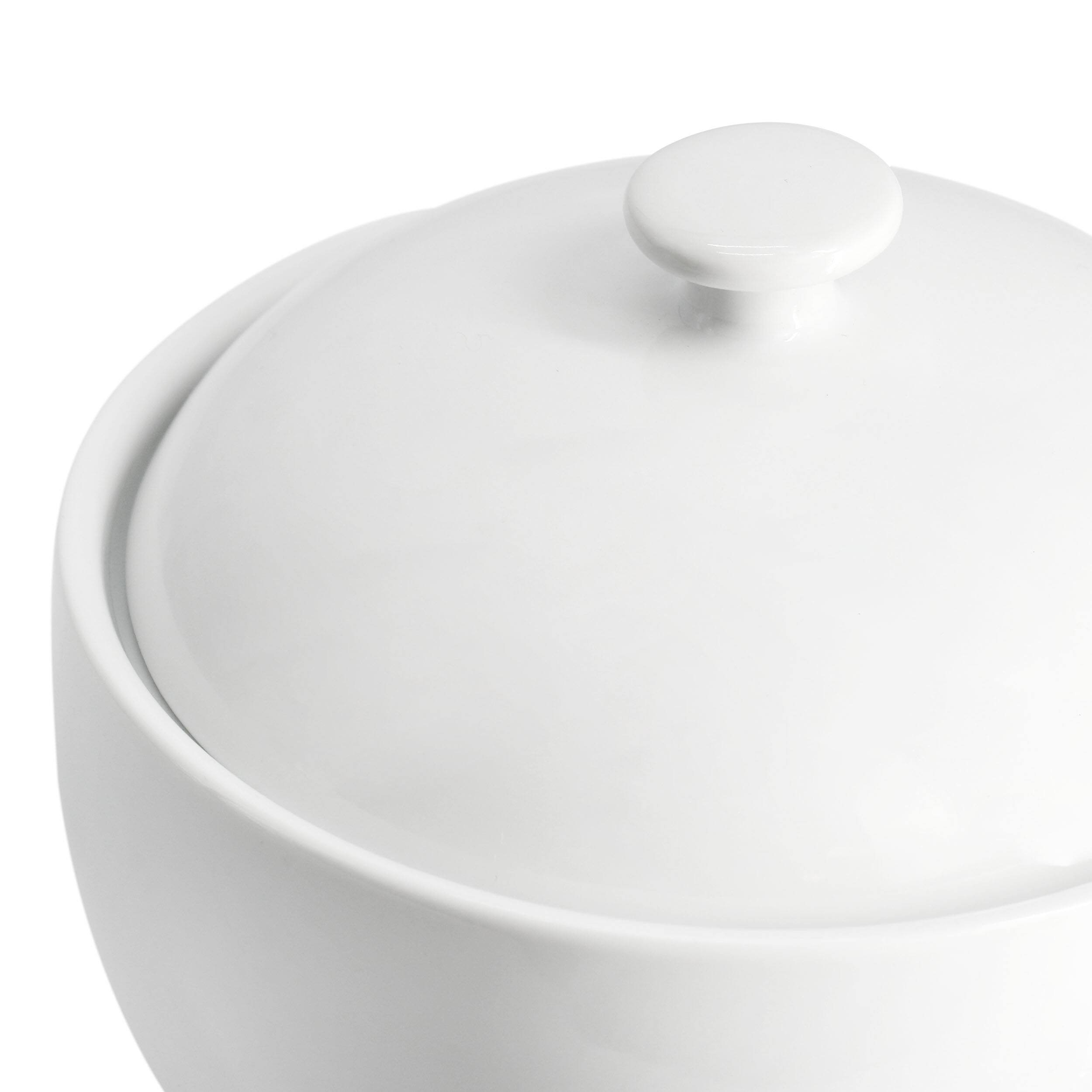Alt View 3. Gibson - Our Table Simply White 13 Ounce Porcelain Sugar Bowl in White - White.