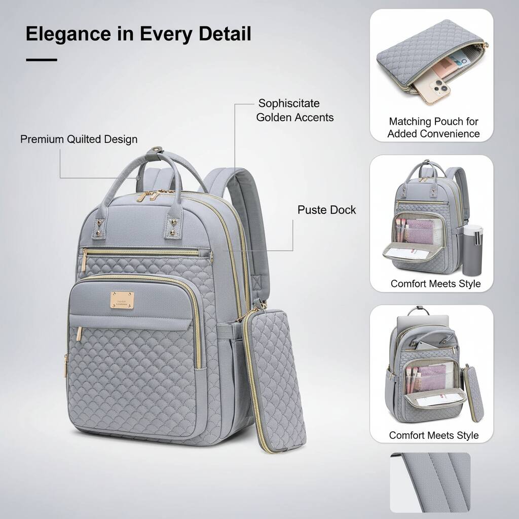Elegance in Every Detail

Premium Quilted Design

Sophisticate Golden Accents

Matching Pouch for Added Convenience

Puste Dock

Comfort Meets Style