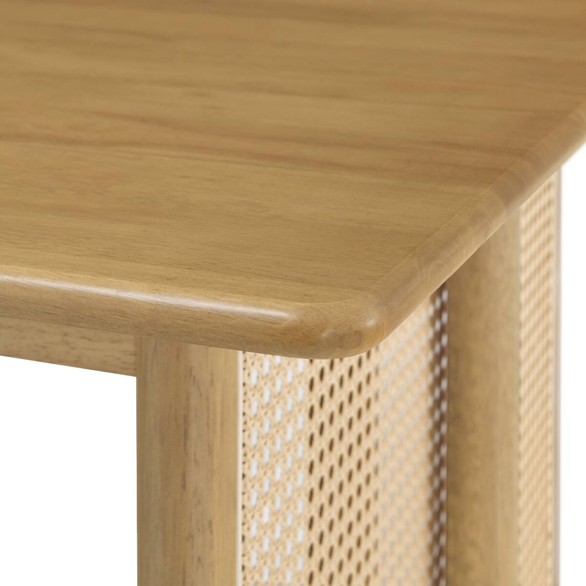 Alt View 6. Loheer - Loheer 5 Piece Dining Set Solid Rubberwood 70 Inch Rectangular Dining Table with Four Chairs - Natural and White.