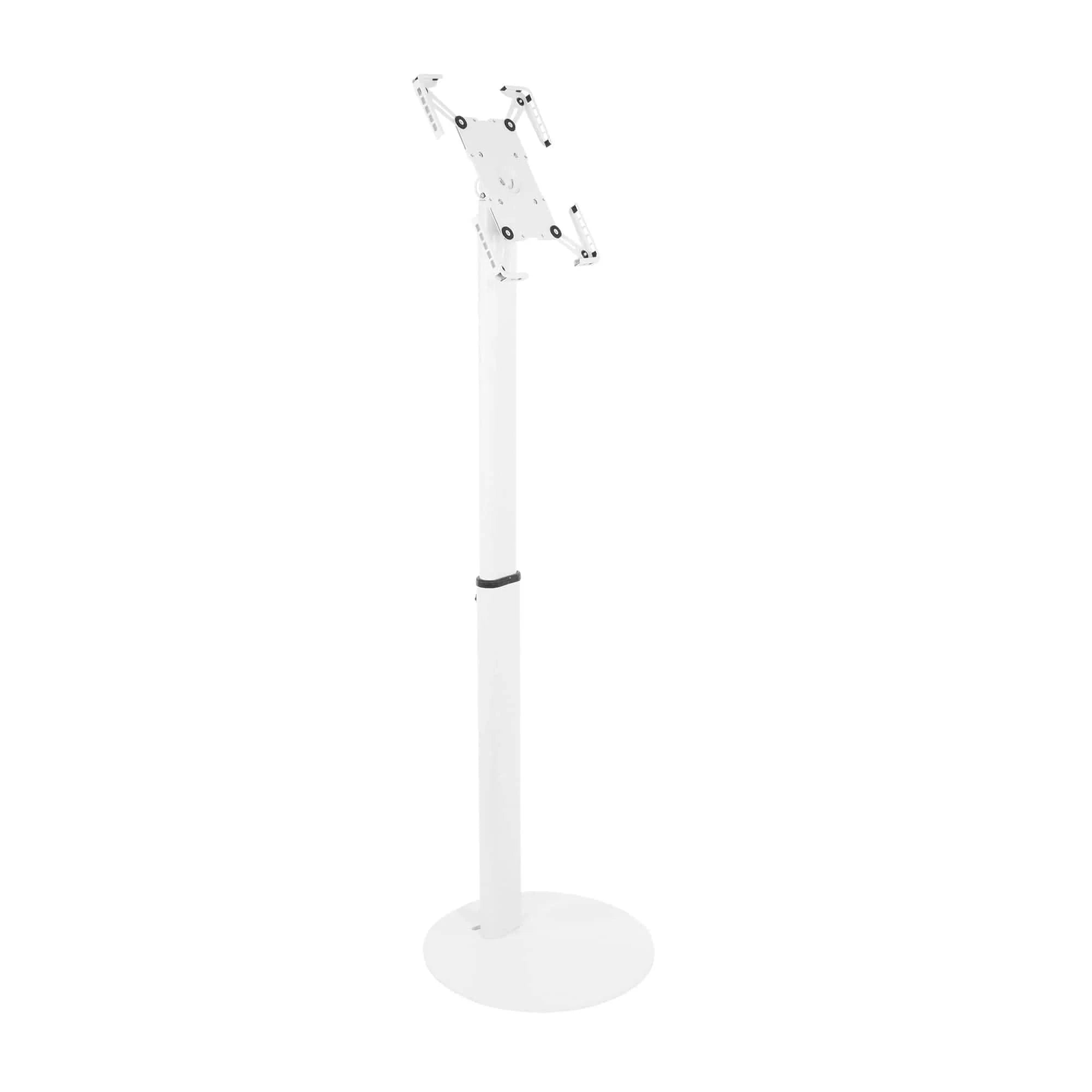 Alt View 4. Mount-It! - Universal Tablet Floor Kiosk with Locking Enclosure, Adjustable Height, Tilt & Rotation for 9.7″–13″ Tablets, White - White.