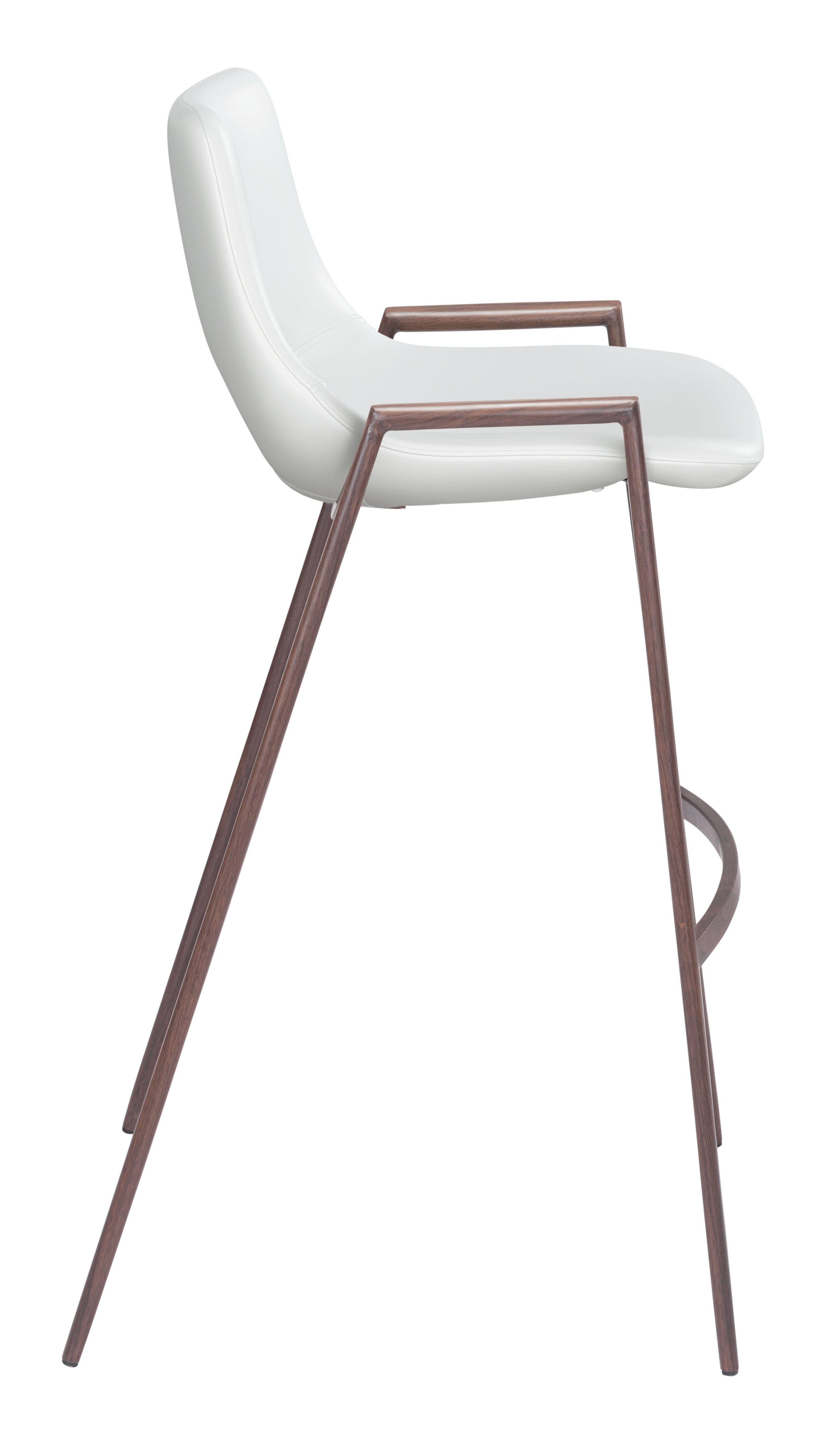 Back. Hivvago - Desi Barstool (Set of 2) White & Walnut - White & Walnut.