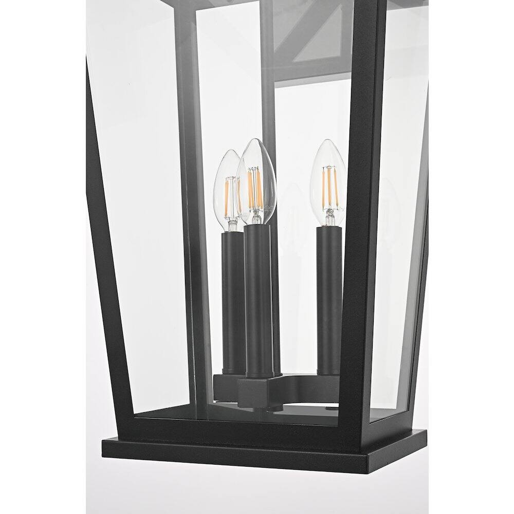 Alt View 2. Elegant Lighting - Berks 12.5 Inch Outdoor Wall Sconce In Black - Black.