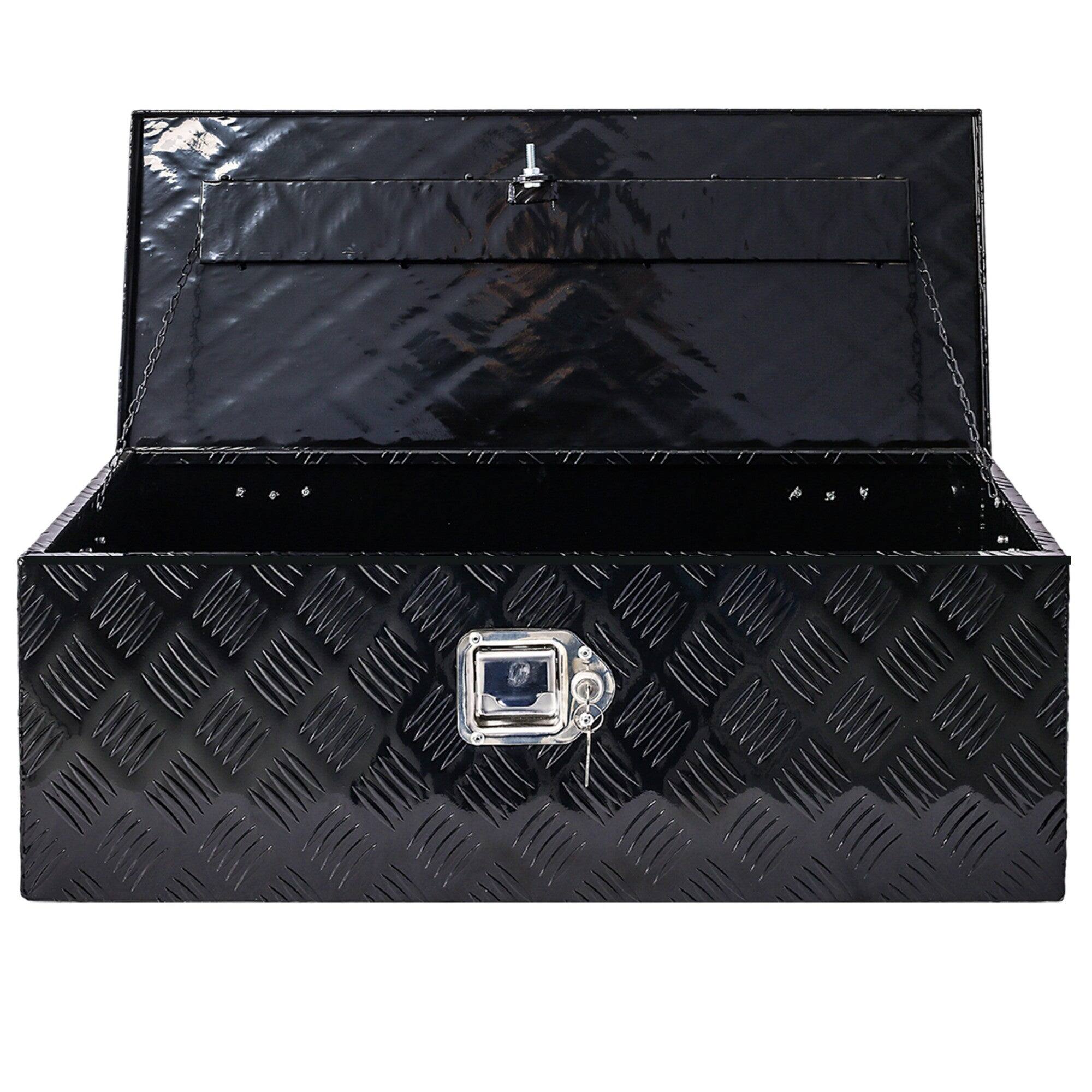 Alt View 1. Boyel Living - Black 30x10x13-Inch Aluminum Heavy-Duty Truck Bed Underbody Storage Tool Box.