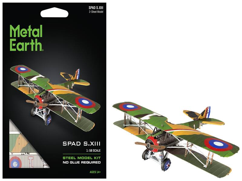 SPAD S.XIII 2-Sheet Model Metal Earth. I SPAD S.XIII 1:58 SCALE STEEL MODEL KIT NO GLUE REQUIRED AGES 14+