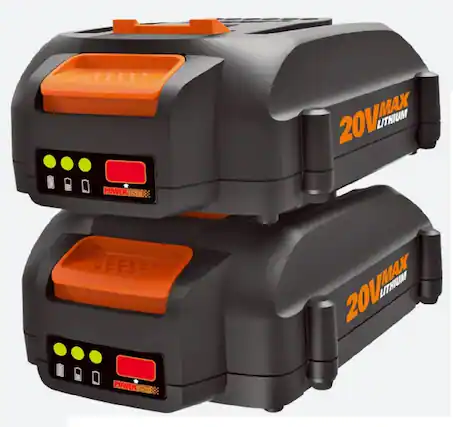 Front. WORX - WA3575.2 20V Power Share 2.0 Ah Battery 2-Pack - Black.