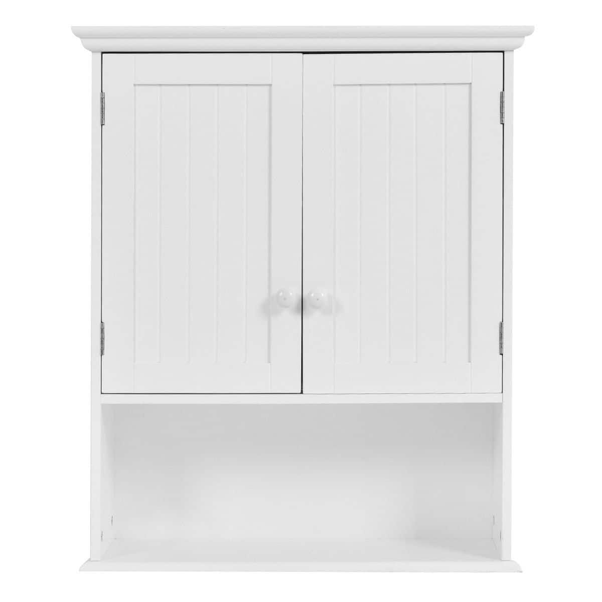 SlickBlue - Functional Wall-Mount Bathroom Cabinet with Shelf for Extra Storage - White