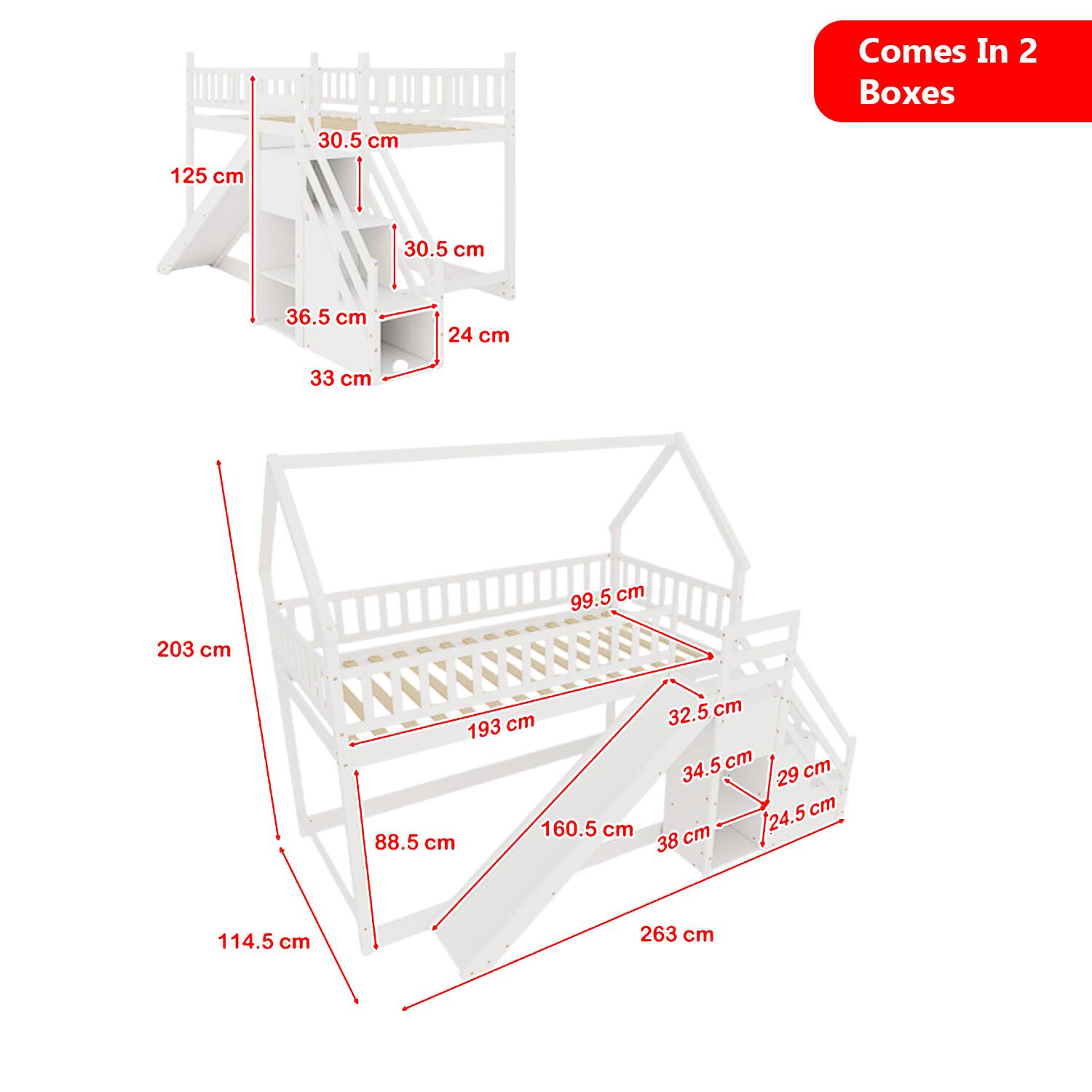 Comes In 2 Boxes  
30.5 cm  
125 cm  
30.5 cm  
36.5 cm  
24 cm  
33 cm  
99.5 cm  
203 cm  
193 cm  
160.5 cm  
88.5 cm  
32.5 cm  
34.5 cm  
29 cm  
24.5 cm  
38 cm  
114.5 cm  
263 cm