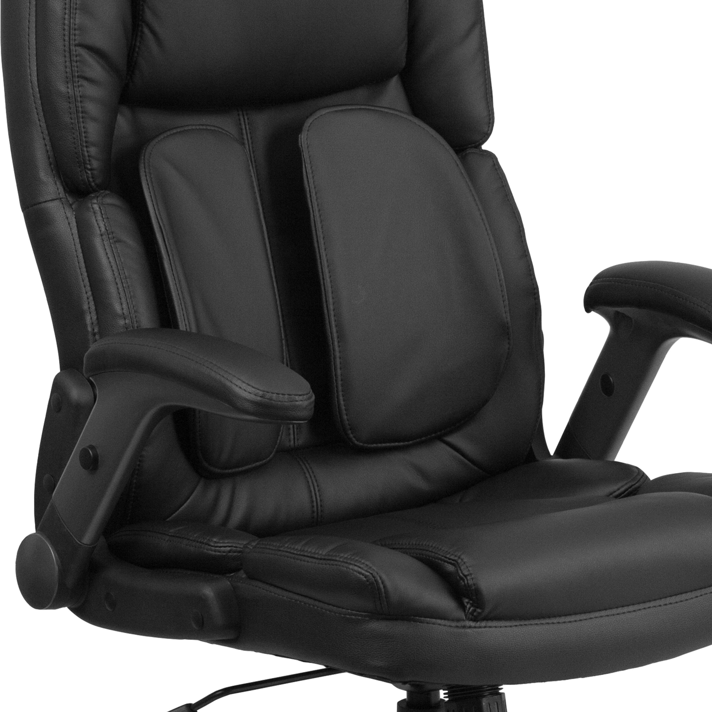 Alt View 8. Emma + Oliver - Extreme Comfort High Back Leather Executive Swivel Ergonomic Office Chair with Flip-Up Arms - Black.