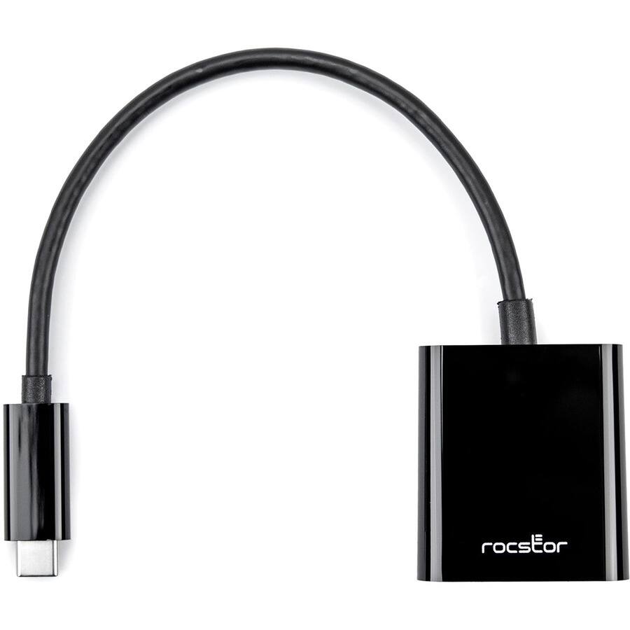 Alt View 1. Rocstor - Rocstor Premium USB-C to HDMI Adapter M/F - 6" - 4K 60Hz - 6" HDMI/USB AV/Data Transfer Cable for Projector, Chromebook - Black.