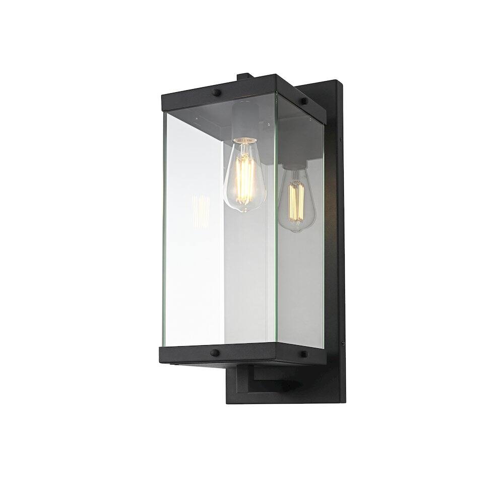 Left. Elegant Lighting - Julien 8 Inch Outdoor Wall Sconce In Black - Black.