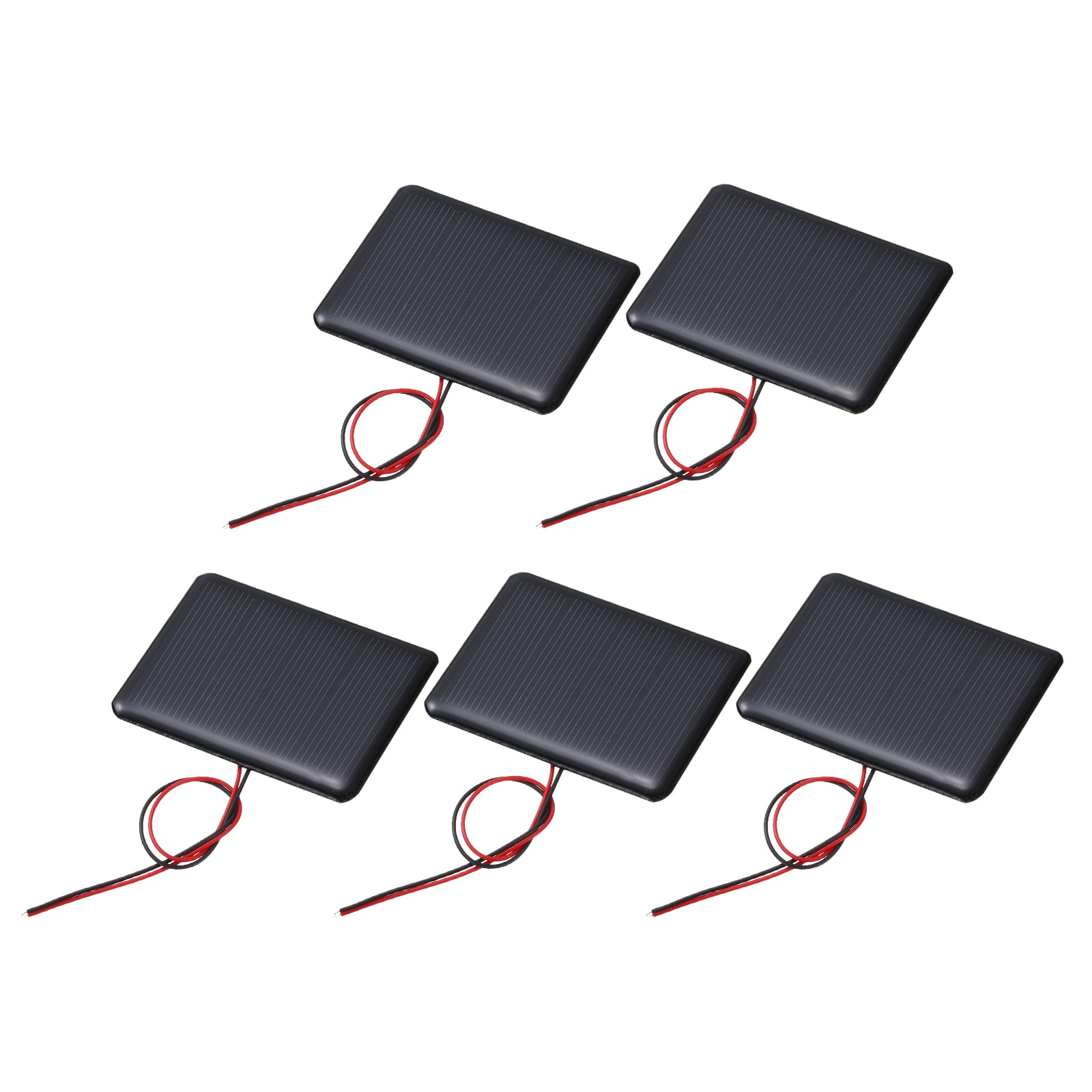 Unique Bargains - 5pcs 2V 0.24W 120mA Mini Solar Panels, Polycrystalline Solar Cell with Cable for DIY Toy Charger - Black