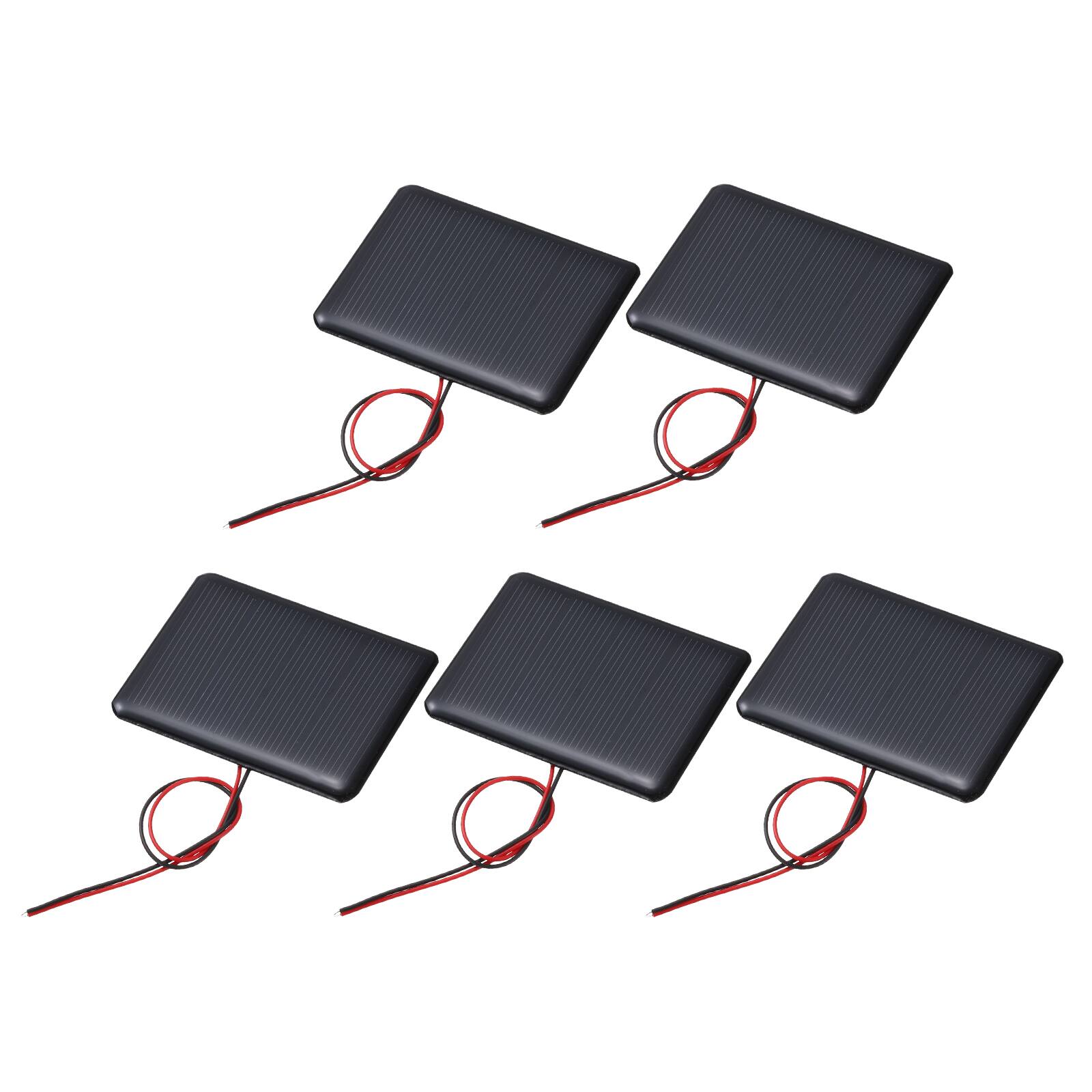 Front. Unique Bargains - 5pcs 2V 0.24W 120mA Mini Solar Panels, Polycrystalline Solar Cell with Cable for DIY Toy Charger - Black.