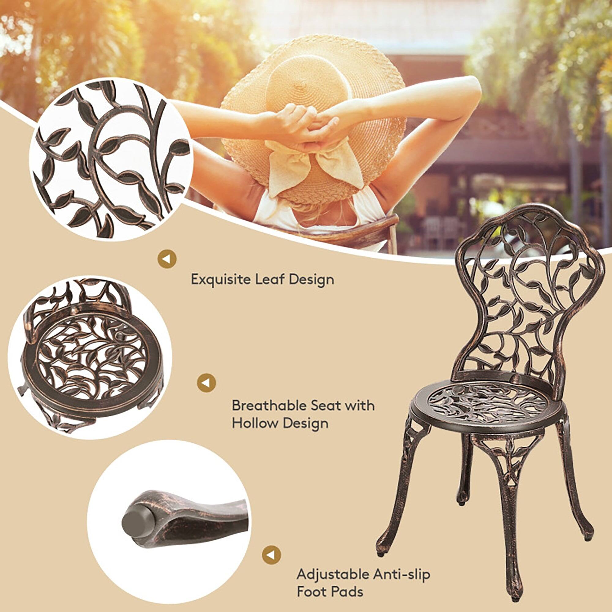 Exquisite Leaf Design  
Breathable Seat with Hollow Design  
Adjustable Anti-slip Foot Pads