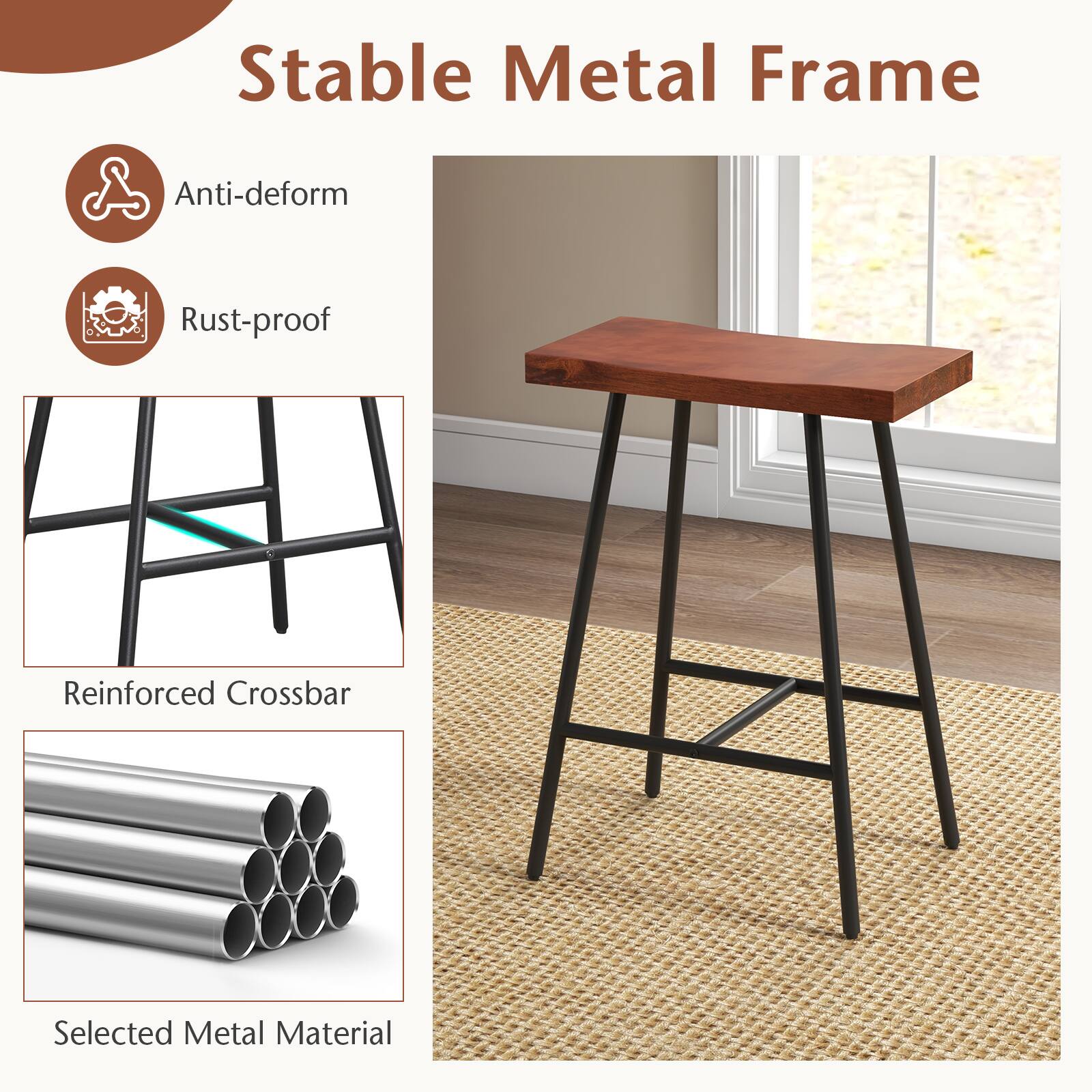 Stable Metal Frame Anti-deform Rust-proof Reinforced Crossbar Selected Metal Material