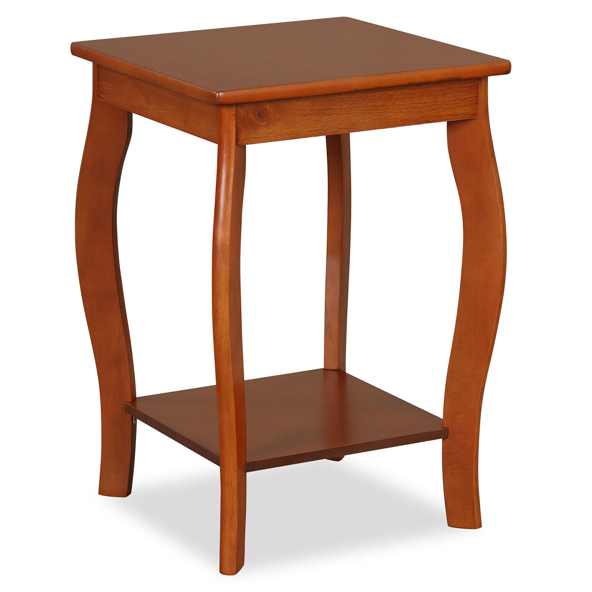 Alt View 8. Gymax - Gymax 2-Tier Square End Table Narrow Sofa Side Nightstand w/ Storage Shelf & Wood Legs - Walnut.