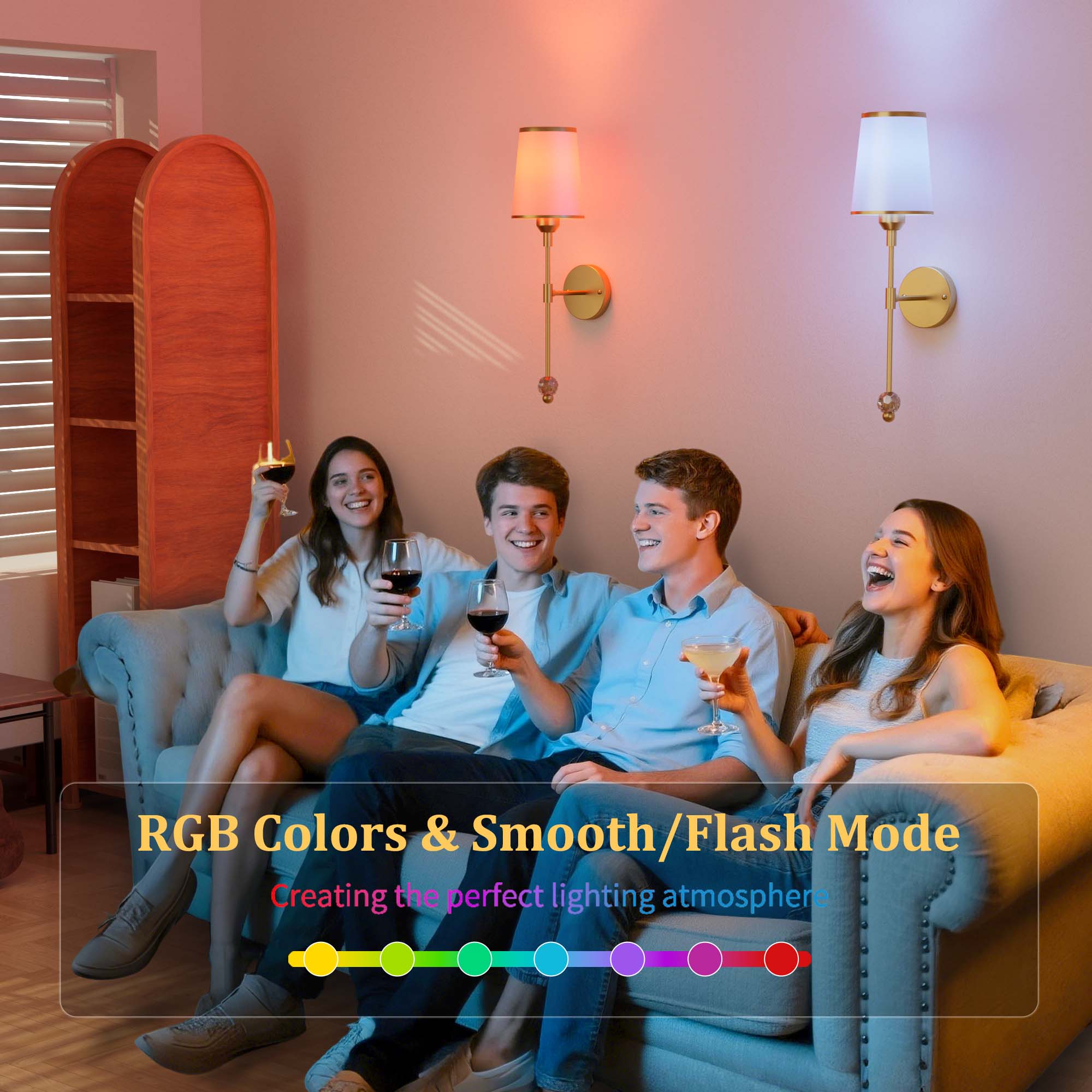 RGB Colors & Smooth/Flash Mode  
Creating the perfect lighting atmosphere