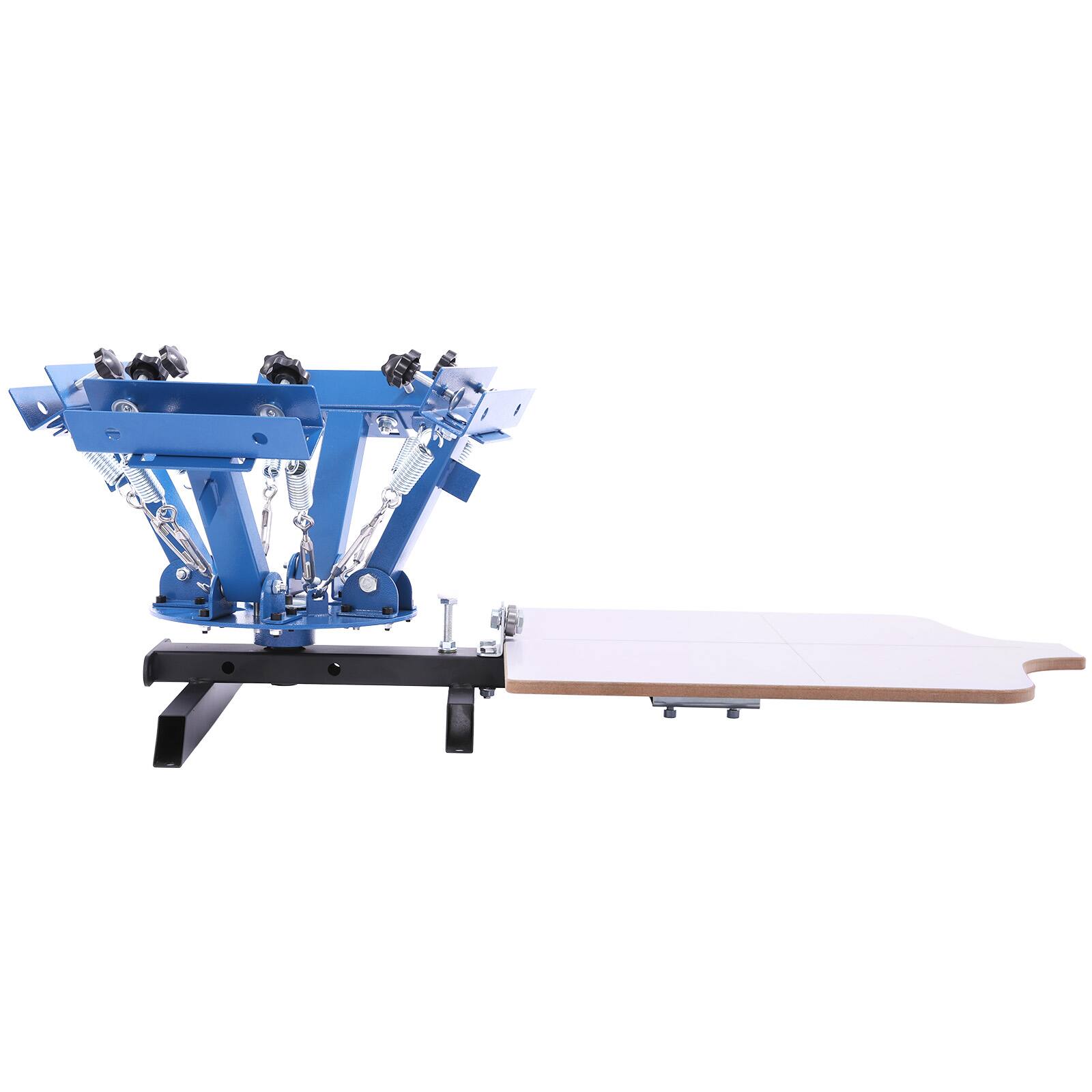Alt View 5. VEVOR - Screen Printing Machine 4 Color 1 Station Silk Screen Printing Press,21.3 x 17.7 in,360° Rotatable, Accurate Positioning - White;Blue.