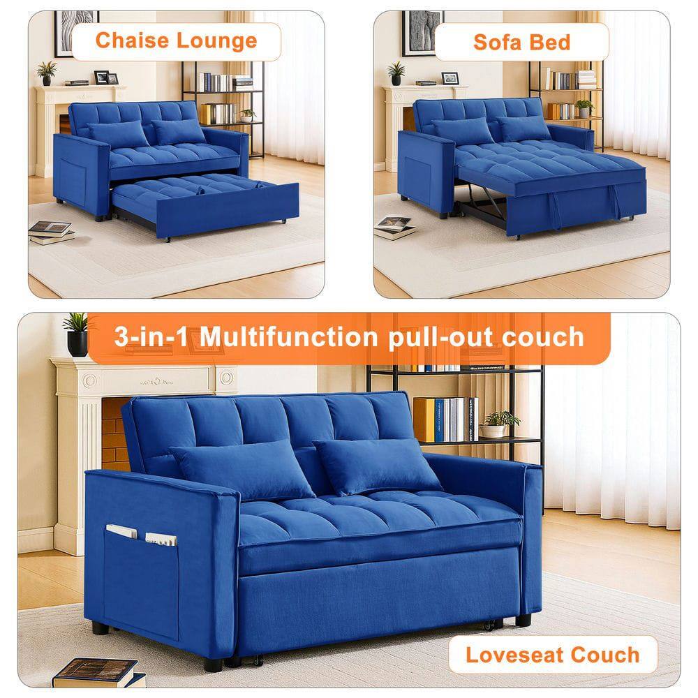 Chaise Lounge Sofa Bed 3-in-1 Multifunction pull-out couch Loveseat Couch