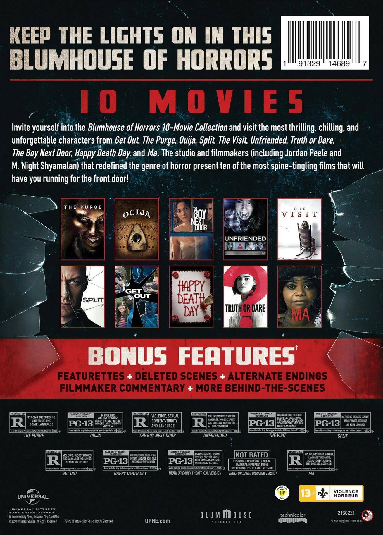 Angle. Blumhouse of Horrors 10-movie Collection (DVD Set) [DVD].