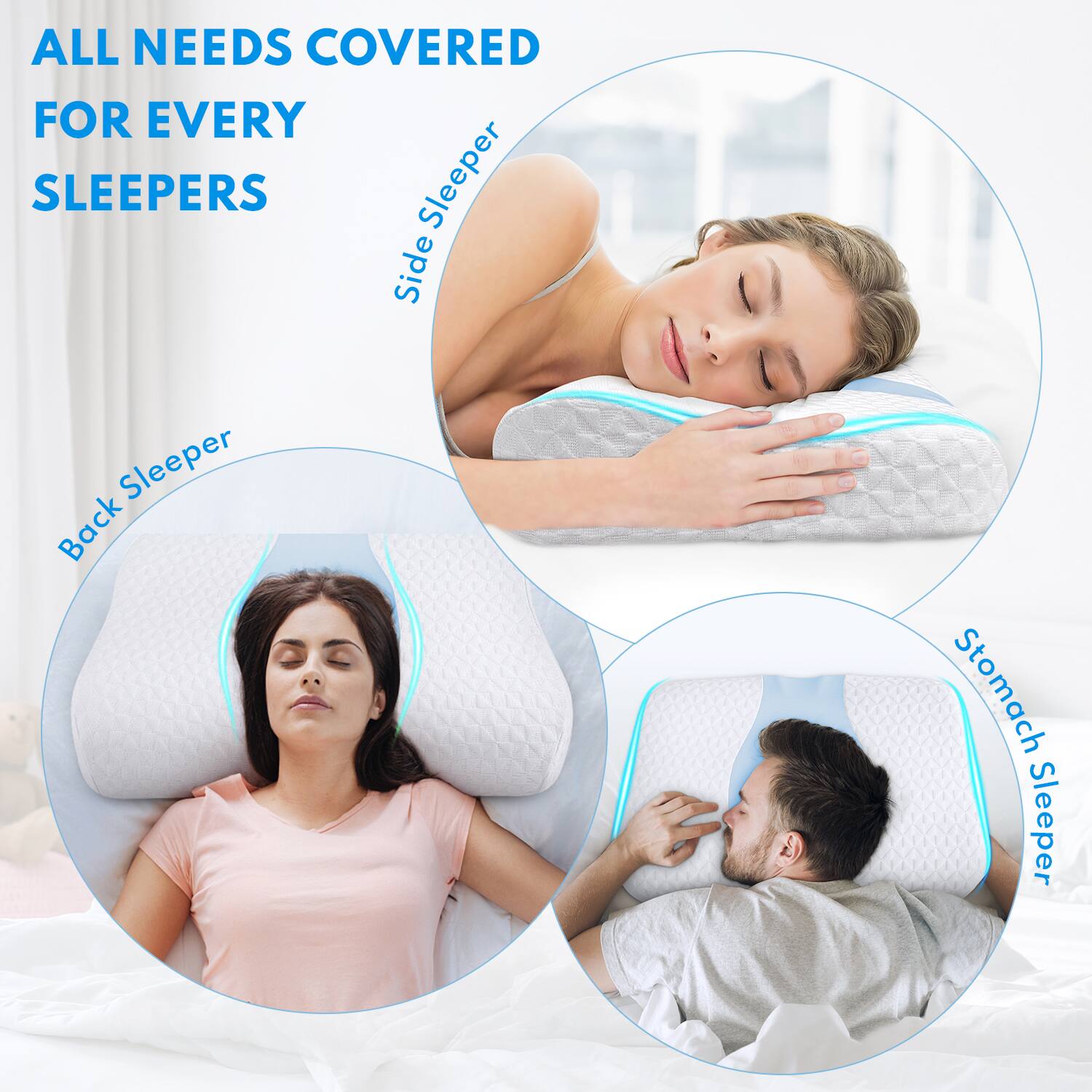 ALL NEEDS COVERED FOR EVERY SLEEPERS

- Side Sleeper
- Back Sleeper
- Stomach Sleeper