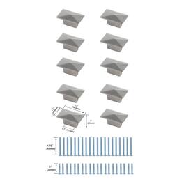 Elegant Decor - Perry 2" Rectangle Knob Multipack (Set of 10) - Brushed Nickel