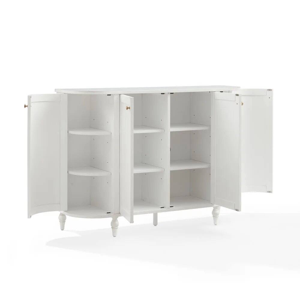 Alt View 2. Crosley Furniture - Monique Curved Sideboard - Distressed White.