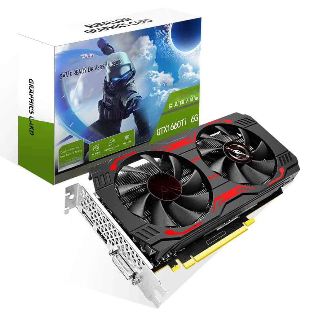 Dazzling Pops - GTX 1660 TI Graphics Card GDRR6 192 Bit PCIE 3. Computer Graphics Card for Gaming PC Twin Freeze Fans