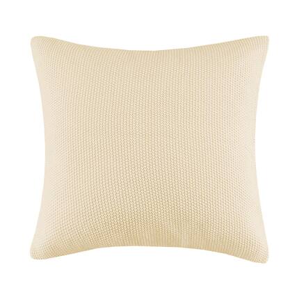 Front. Gracie Mills - Gracie Mills Lessie Solid Acrylic Knit Euro Pillow Cover - Ivory.