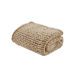 Gracie Mills - Huffman Artisan Double-Knit Throw - Tan