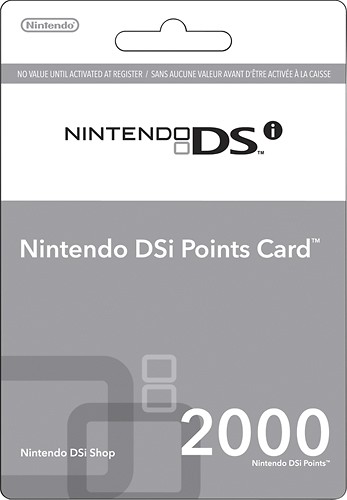 Actief Klas nauwelijks Best Buy: Nintendo Nintendo Points Card for Nintendo DSi or DSi XL ($19.99)  NINTENDO PO