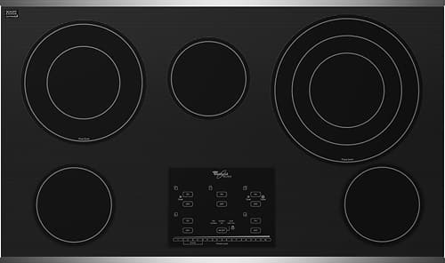 Whirlpool - 36" Built-In Electric Cooktop - Stainless Steel - Larger Front