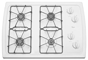Whirlpool - 30" Built-In Gas Cooktop - White - Front_Zoom