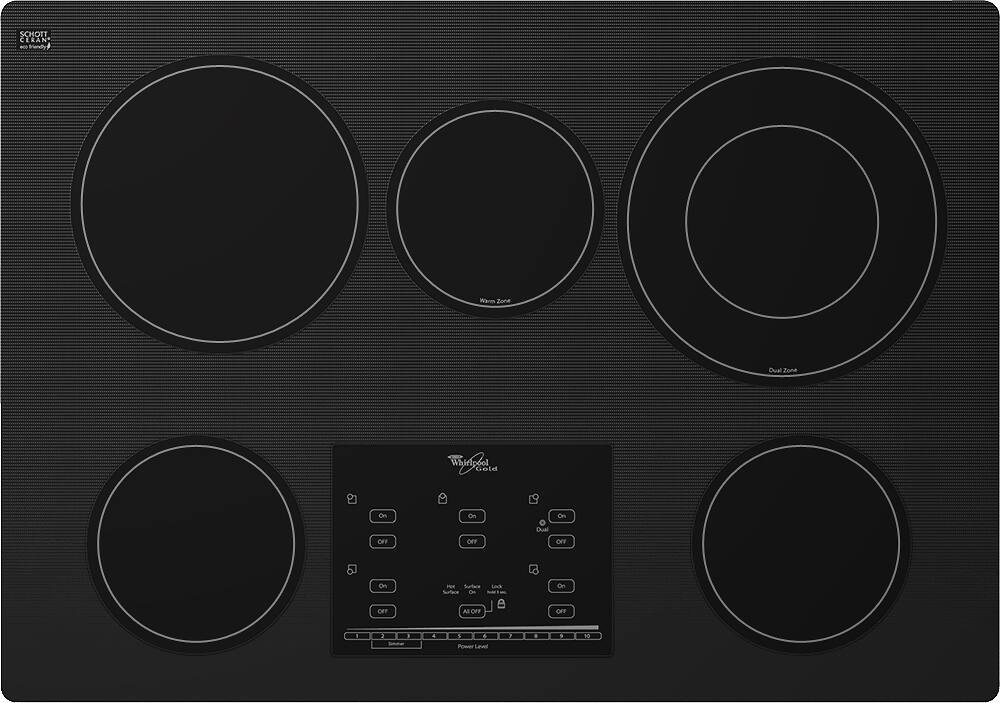 Front. Whirlpool - 30" Built-In Electric Cooktop.