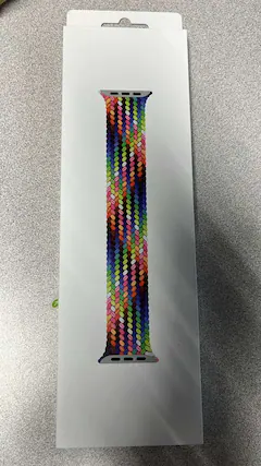 Front. Apple - Apple Watch Band BRAIDED SOLO LOOP 41MM WATCH BAND PRIDEEDITION MX3H3AM/A SZ 1 - multicolor.