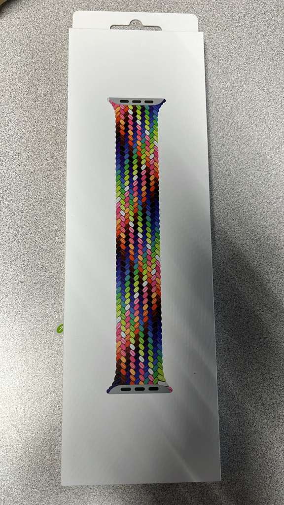 Front. Apple - Apple Watch Band BRAIDED SOLO LOOP 41MM WATCH BAND PRIDEEDITION MX3H3AM/A  SZ 1 - multicolor.